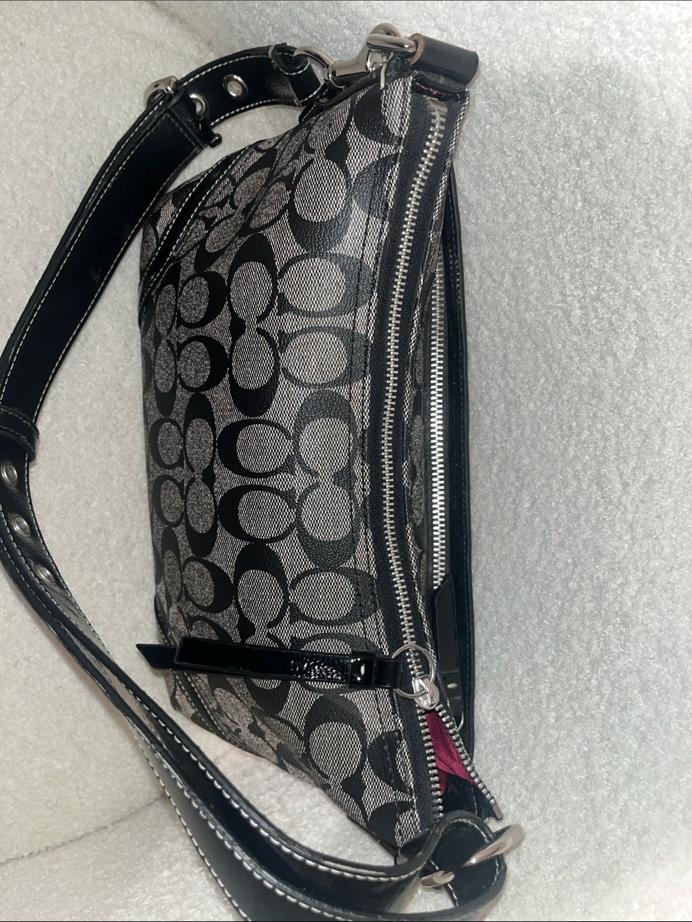Coach Black and Gray Signature Shoulder Bag - Picture 6 of 10